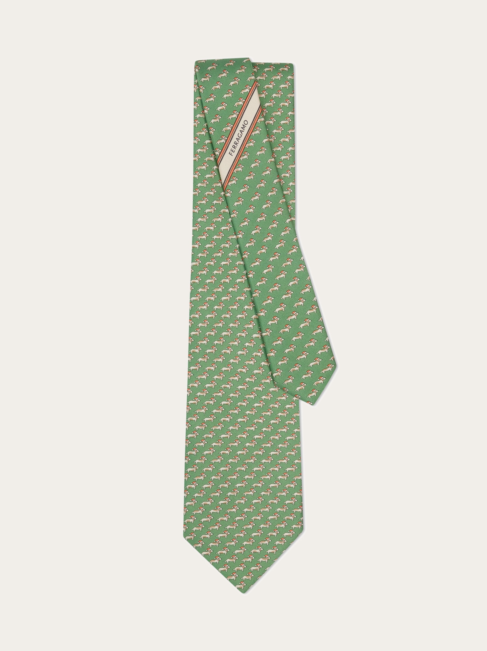 Dachshund print silk tie - Men | Ferragamo