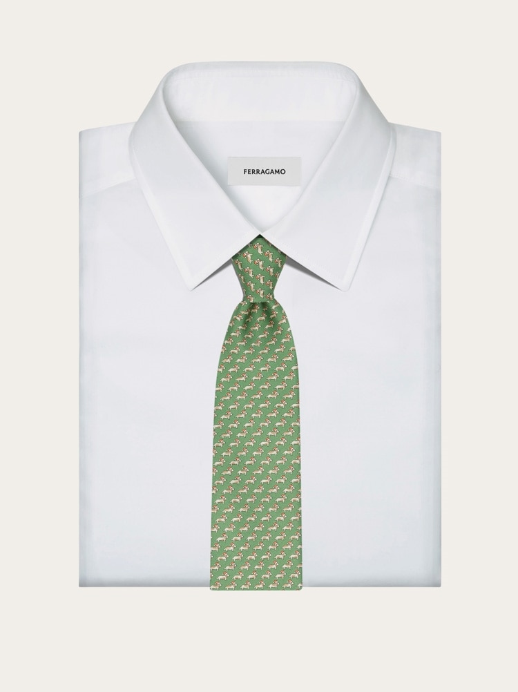 Dachshund print silk tie Gallery image 4