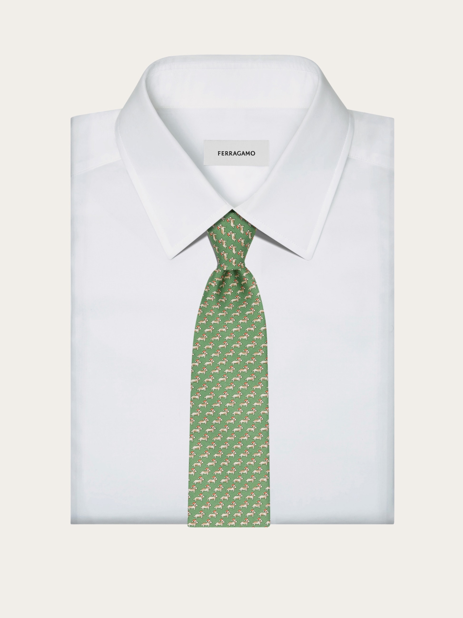 Dachshund print silk tie - Men | Ferragamo