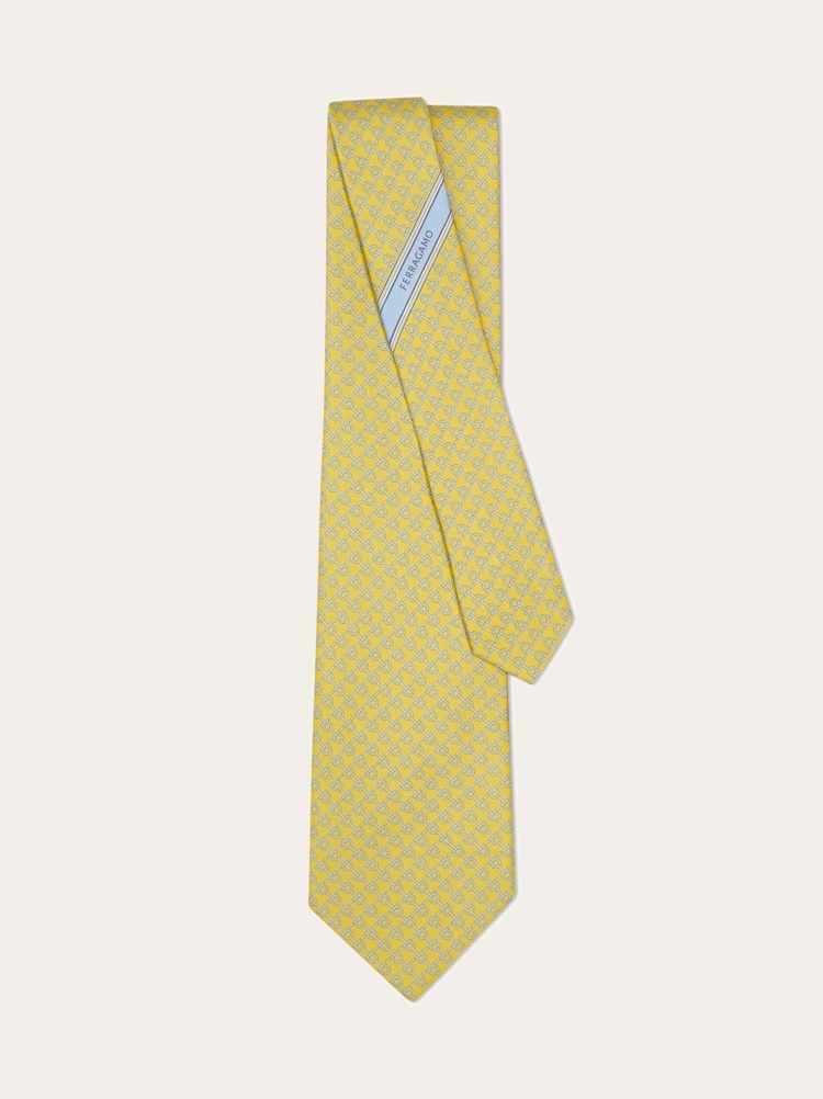 Square print silk tie Gallery image 3
