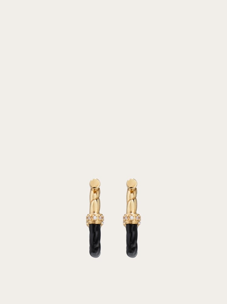 Boucle d'oreille cercle avec laque (S) Gallery image 2