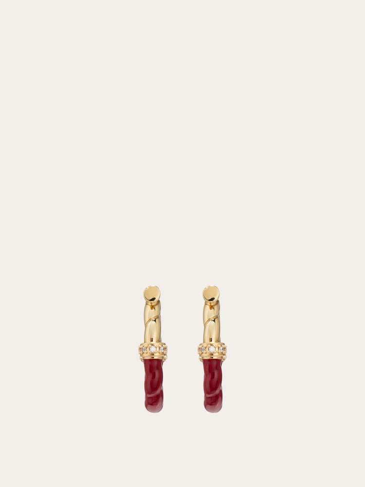 Boucle d'oreille cercle avec laque (S) Gallery image 2