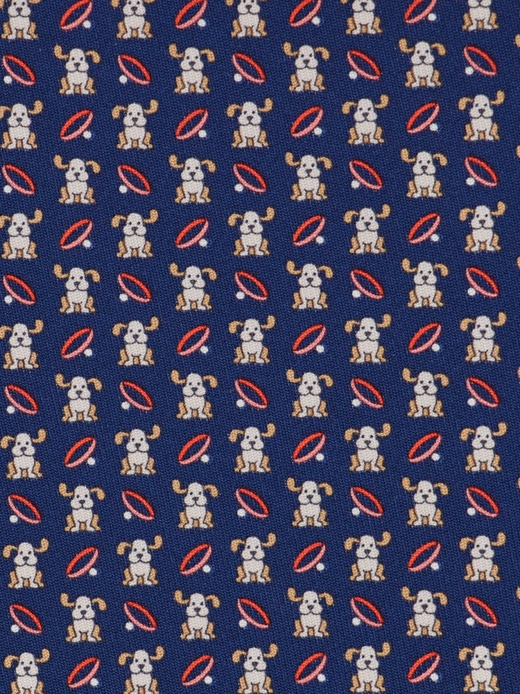 Fido print silk tie Gallery image 2