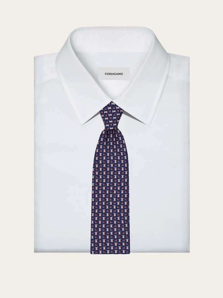 Fido print silk tie Gallery image 4