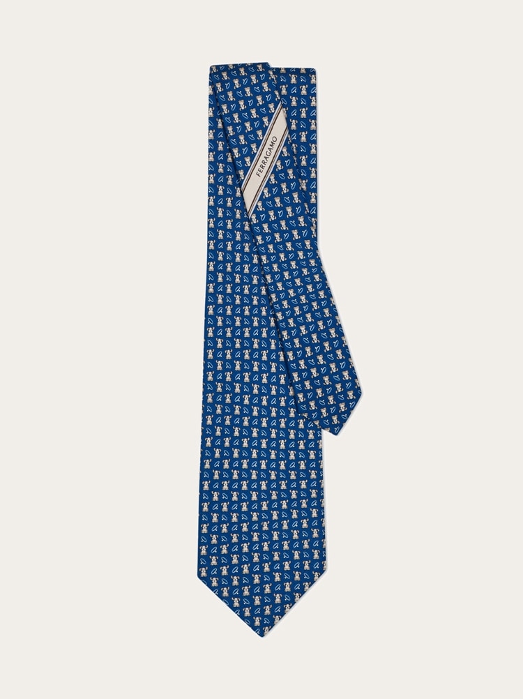 Fido print silk tie Gallery image 3