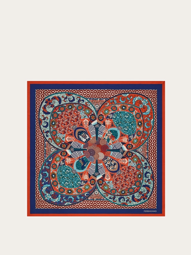 Foulard en soie imprimé Bijou ancien Gallery image 1