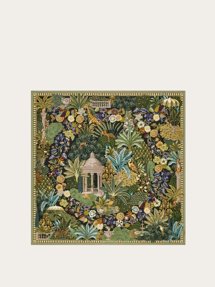 Foulard en soie imprimé Jardin Gallery image 1