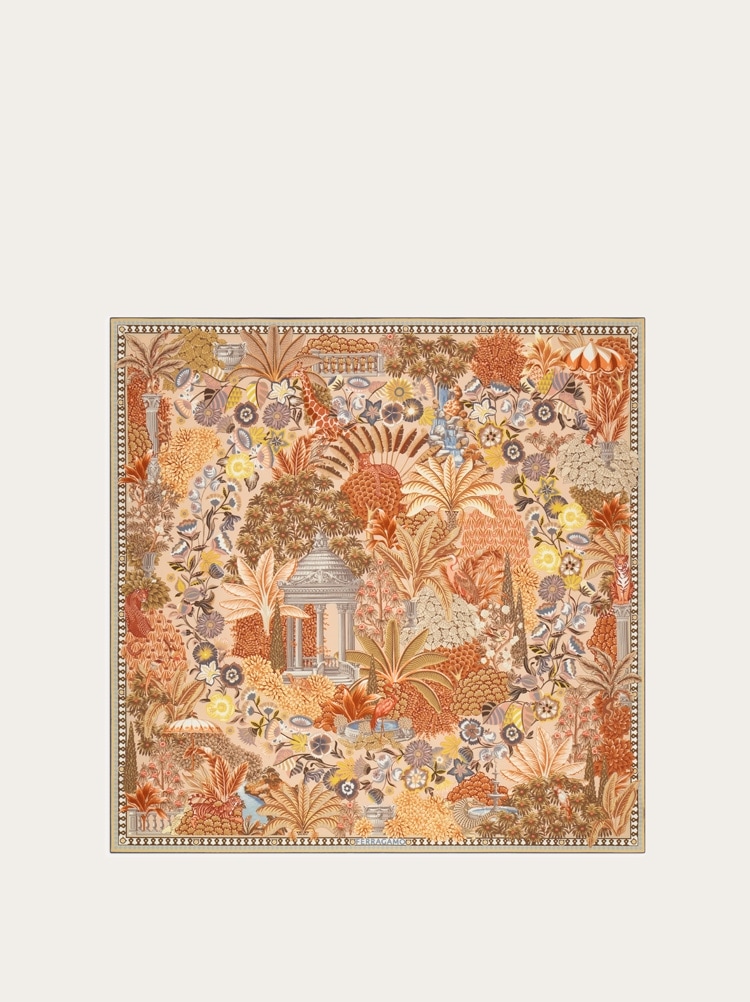 Pañuelo de seda estampado Jardín Gallery image 1