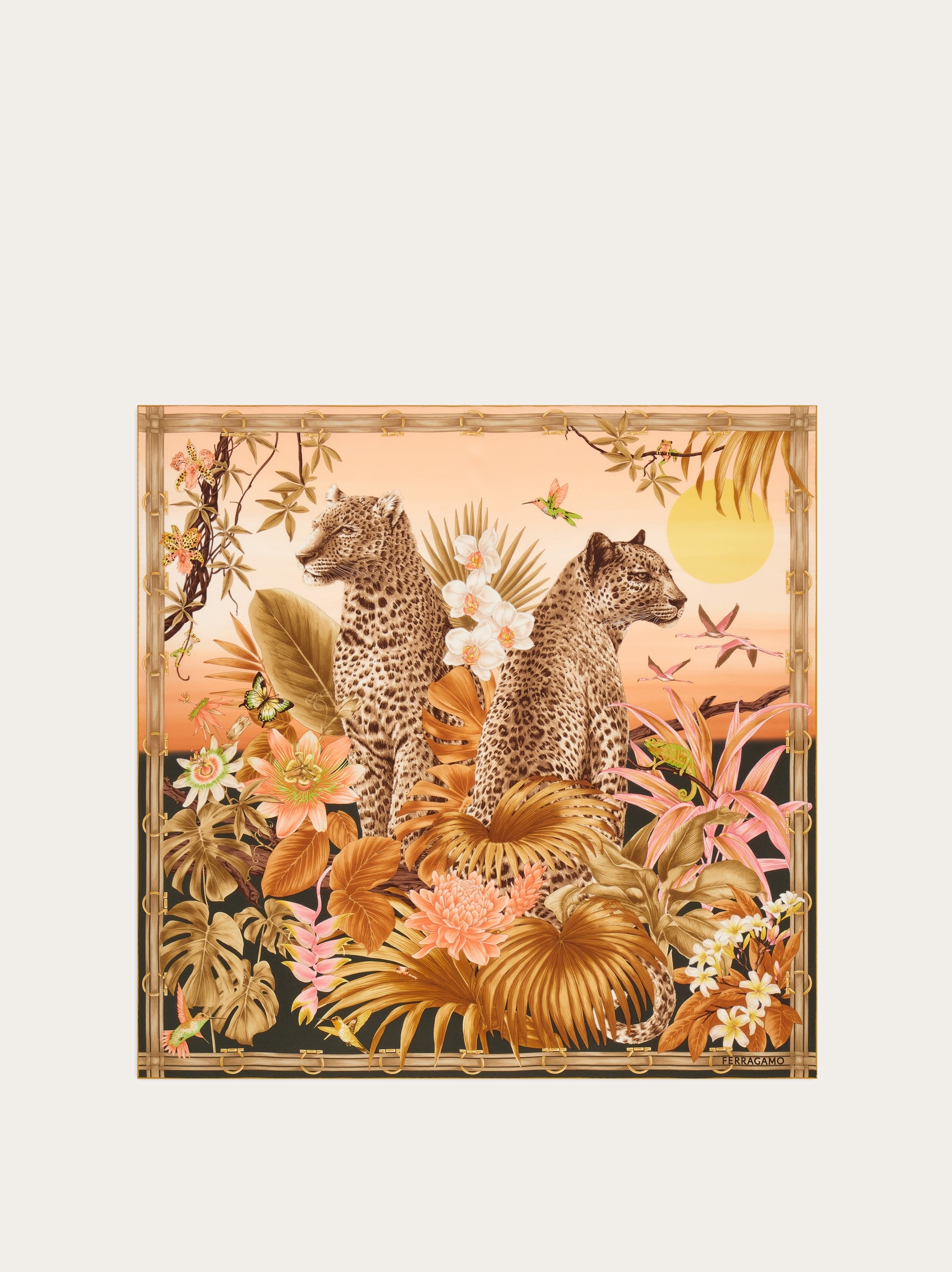 Felines print silk scarf - Women | Ferragamo