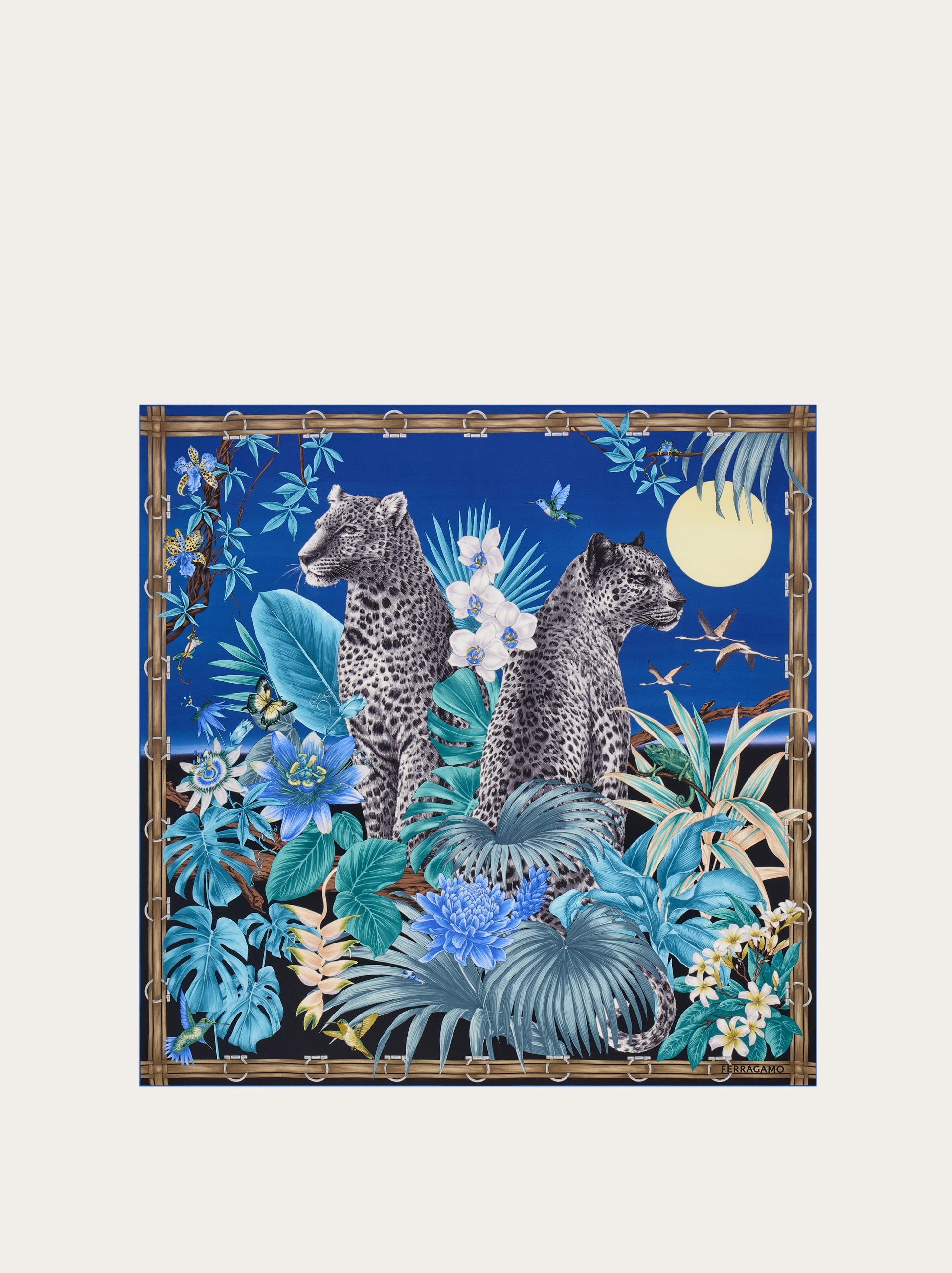 Felines print silk scarf - Women | Ferragamo