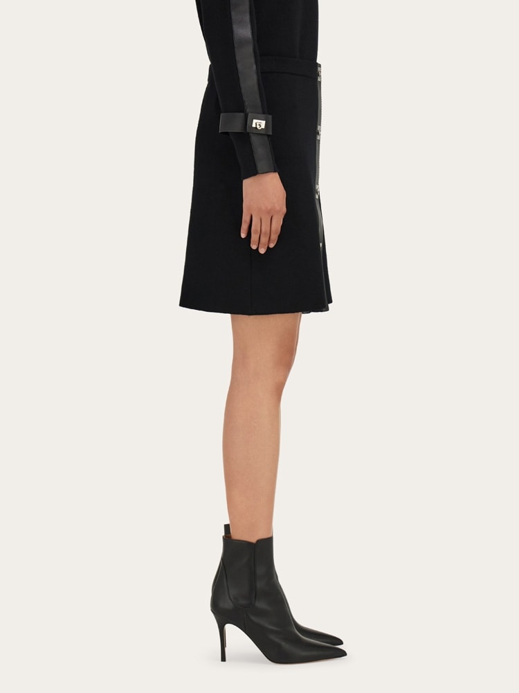 Jupe en tricot avec inserts en cuir Gallery image 3