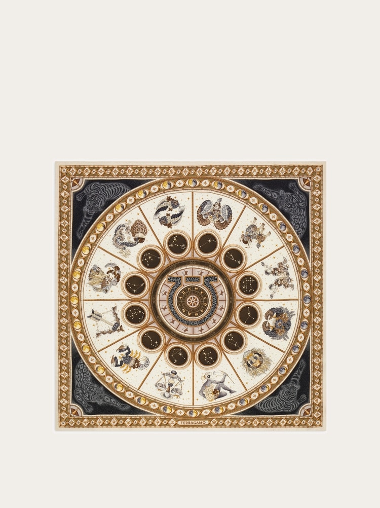 Foulard en soie imprimé Horoscope Gallery image 1