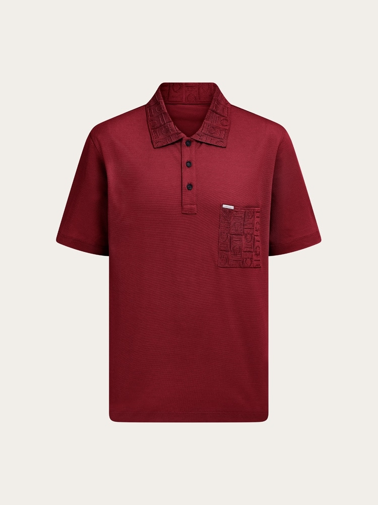 Short-sleeved polo shirt with pocket detail Gallery image 1