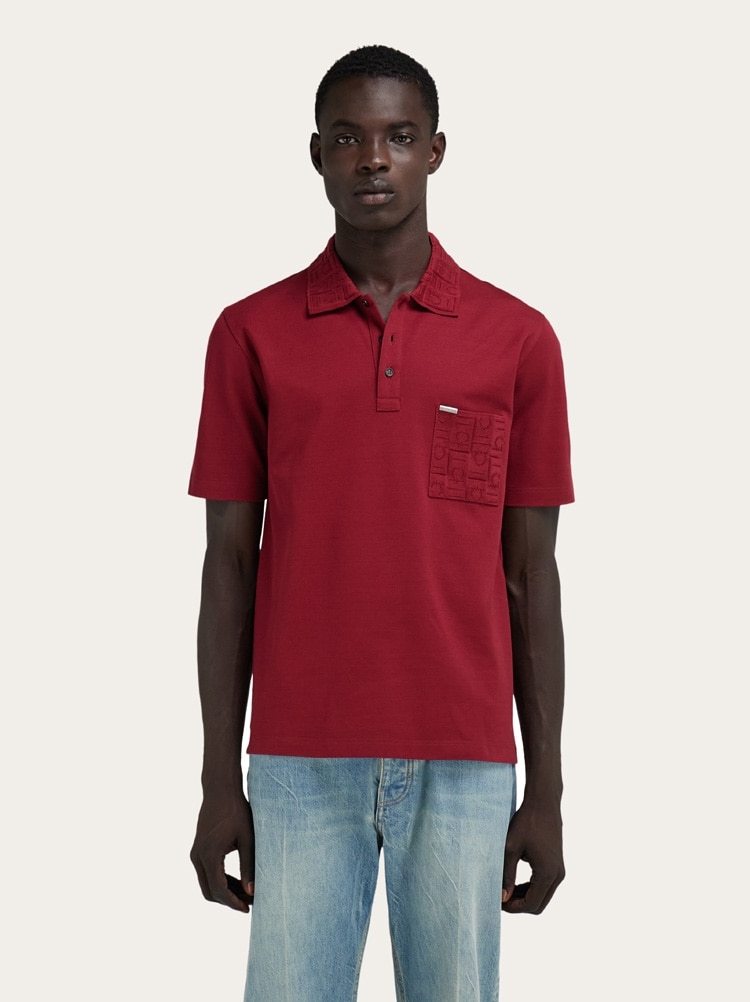 Short-sleeved polo shirt with pocket detail Gallery image 2