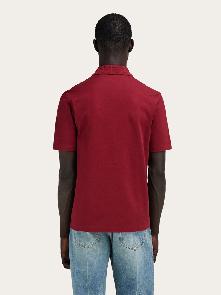 Short-sleeved polo shirt with pocket detail Gallery image 3