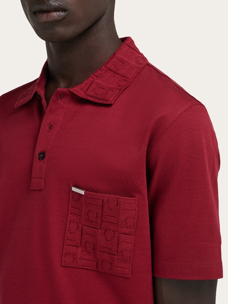 Short-sleeved polo shirt with pocket detail Gallery image 4