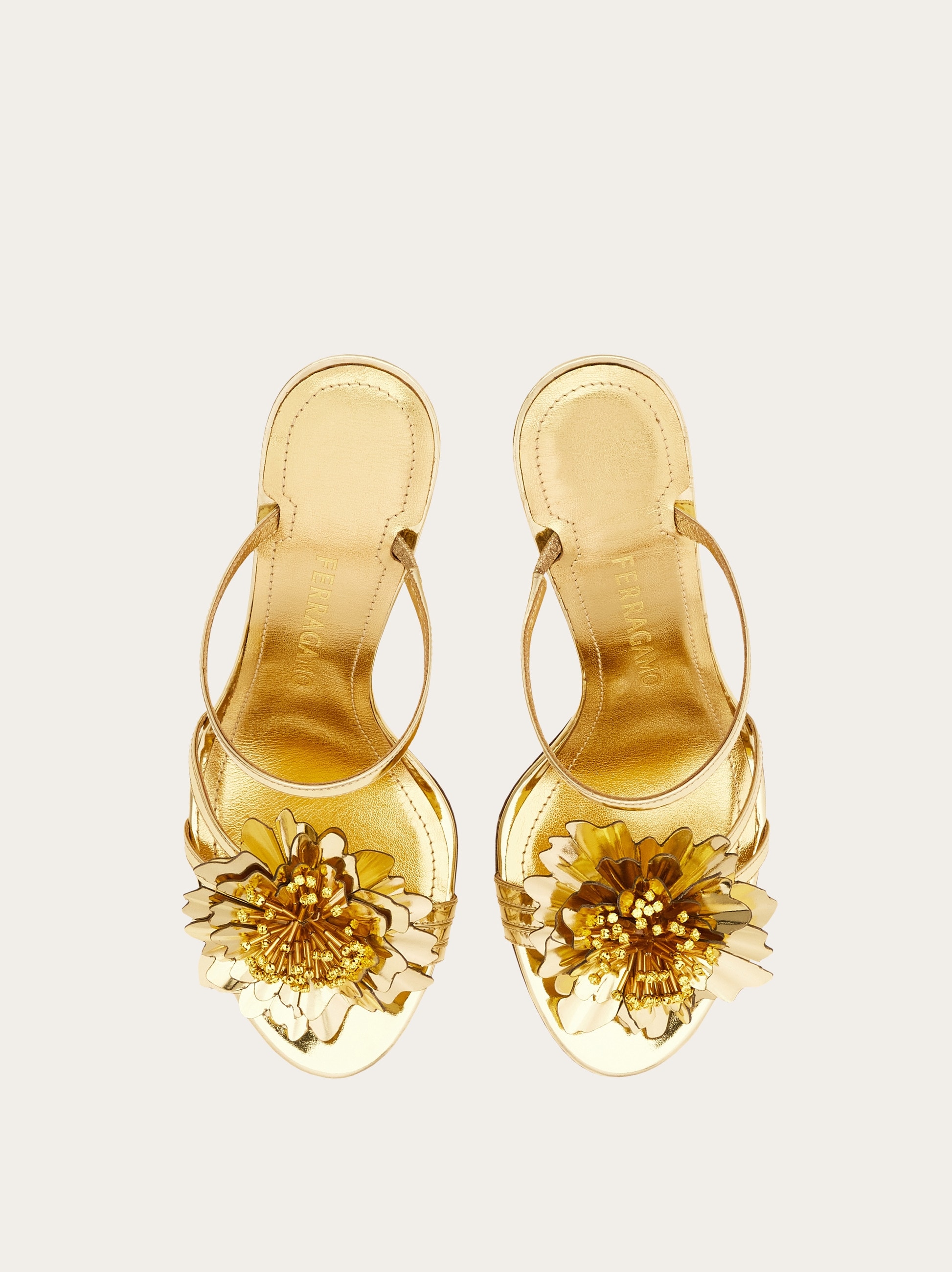 Salvatore Ferragamo フラワーヒールミュールサンダル 6D Sandal with flower detail - Women | Ferragamo