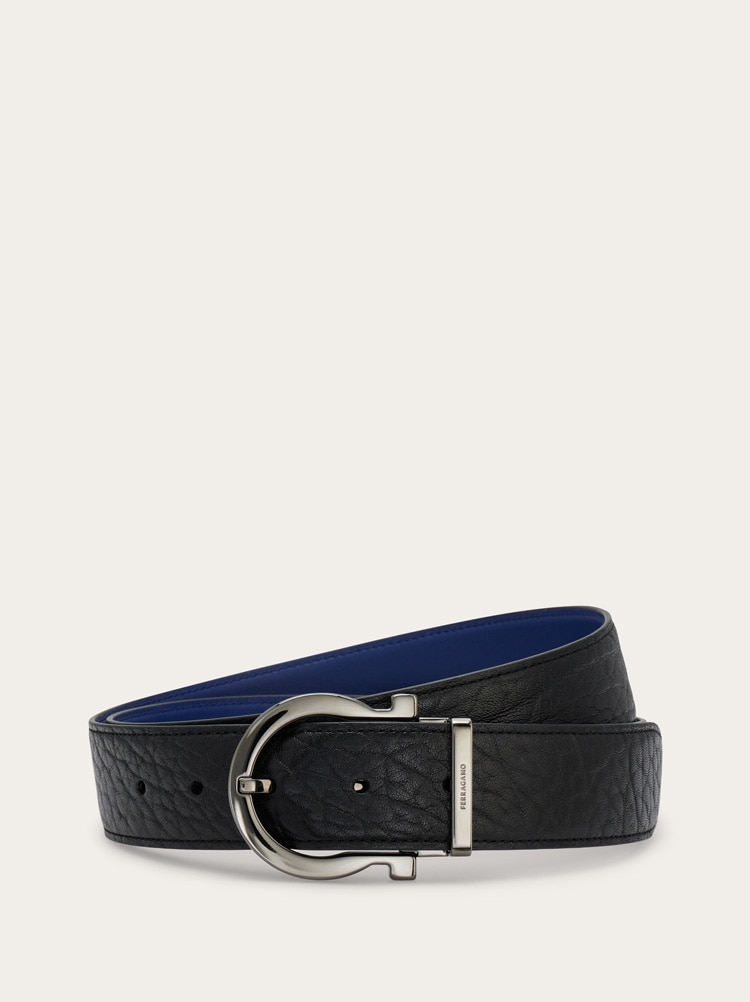 Reversible and adjustable Gancini belt Gallery image 1