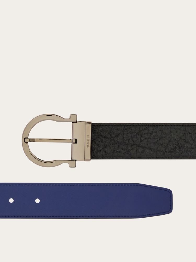 Reversible and adjustable Gancini belt Gallery image 2